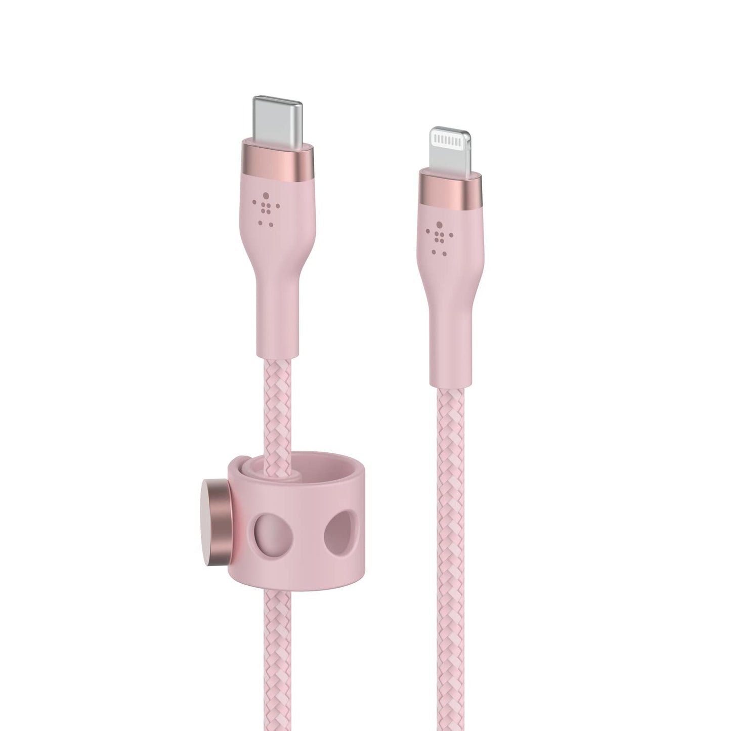 Belkin BoostCharge Pro Flex Braided USB-C to Lightning Cable (2M/6.6ft), MFi Certified 20W Fast Charging PD Power Delivery for iPhone 14, iPhone 13, 12, 11, Pro, Pro Max, Mini, SE, iPad - Pink