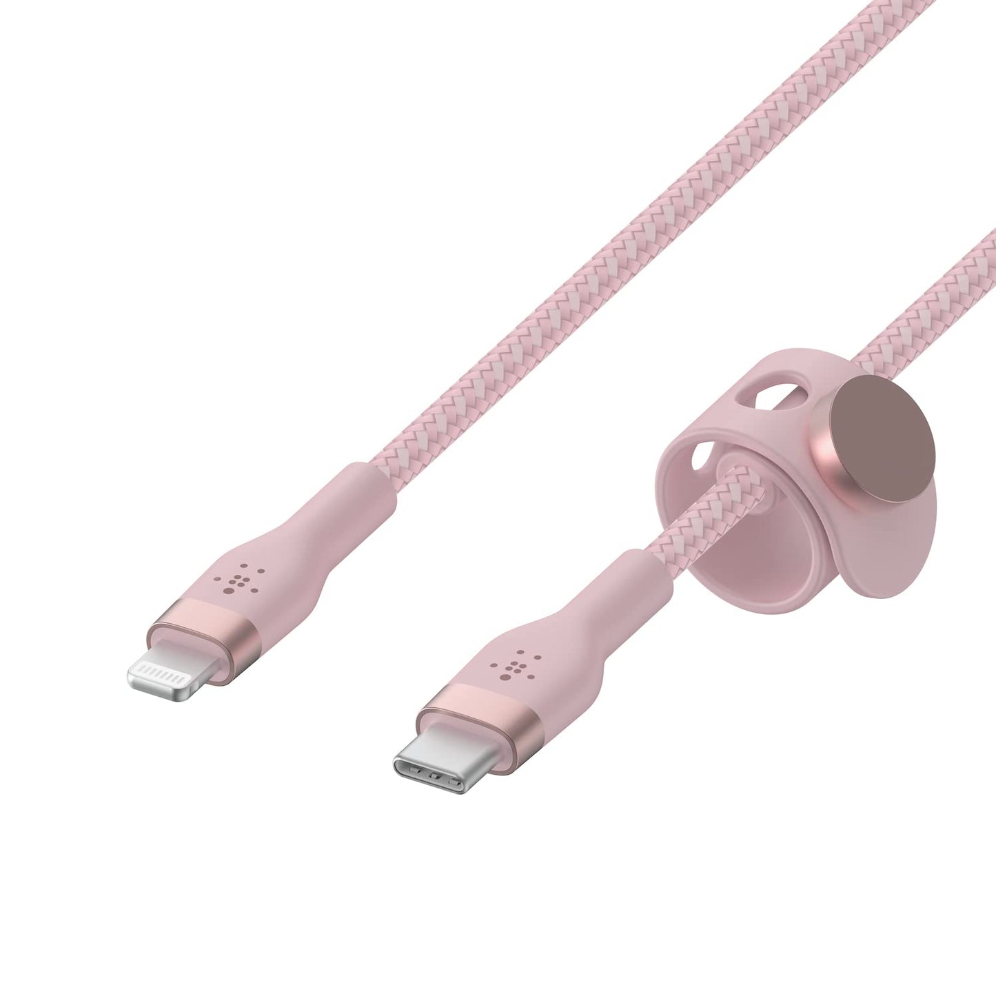 Belkin BoostCharge Pro Flex Braided USB-C to Lightning Cable (2M/6.6ft), MFi Certified 20W Fast Charging PD Power Delivery for iPhone 14, iPhone 13, 12, 11, Pro, Pro Max, Mini, SE, iPad - Pink