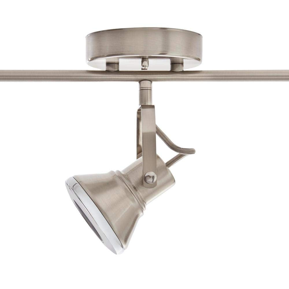 3-Light Track Brushed Steel with Chrome Accents 3 x GU10 LED 50-Watt Bulbs Included