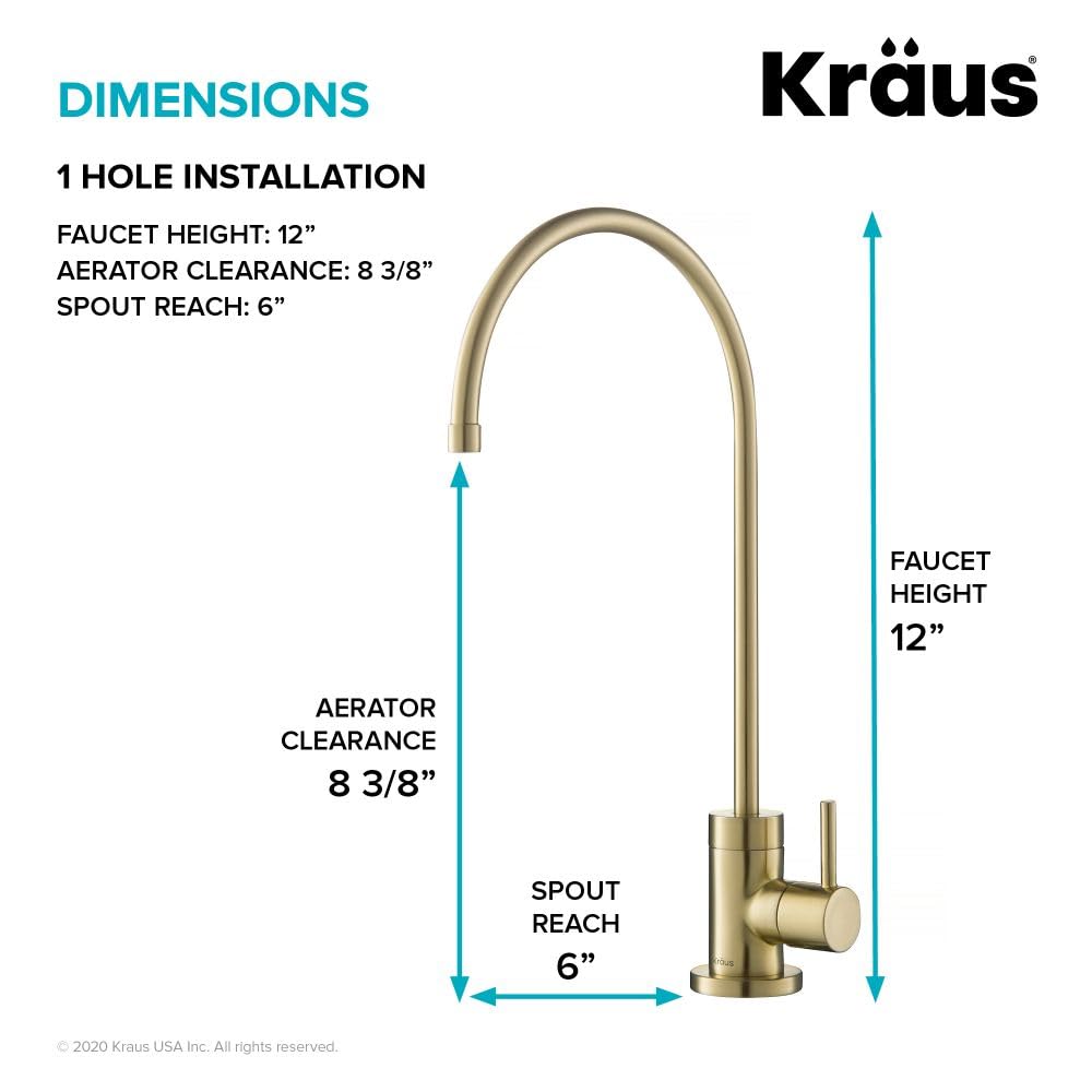 KRAUS Purita 100% Lead-Free Kitchen Water Filter Faucet in Brushed Gold, FF-100BG (Finish may slightly vary)