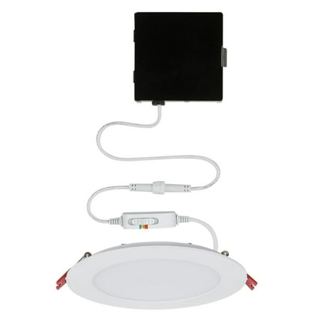 Commercial Electric Ultra Slim 6 in. Adjustable CCT Canless New Construction Remodel IC Rated Indoor/Outdoor LED Recessed Light Kit