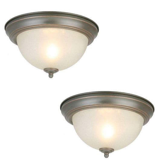 NEW COMMERCIAL ELECTRIC 11 in. 1-Light Oil Rubbed Bronze Flush Mount w/ Frosted