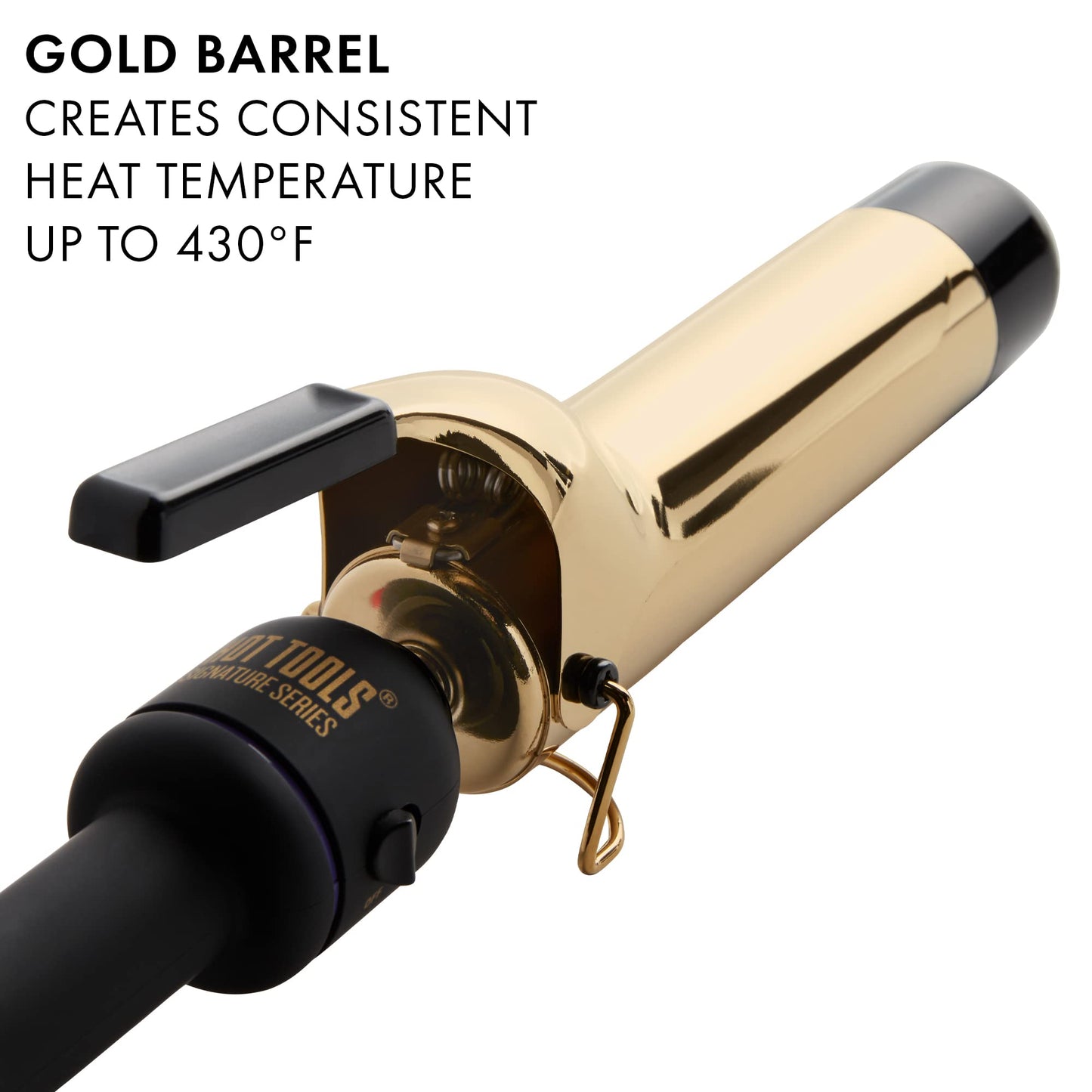 HOT TOOLS Pro Signature Gold Curling Iron | Long-Lasting, Defined Curls, (1-1/2 in)