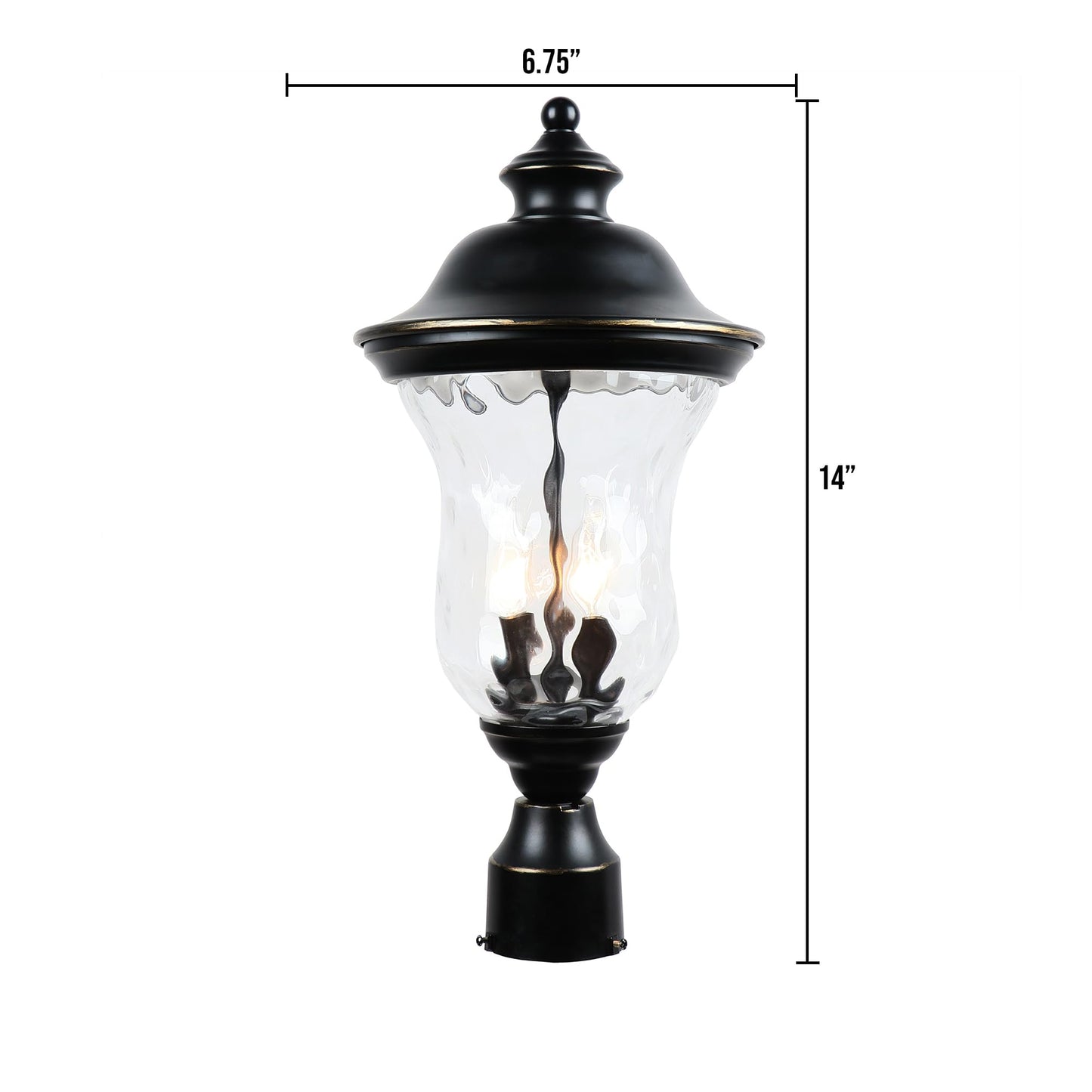 AA Warehousing EL180707-MP Outdoor Post Lights, Imperial Black