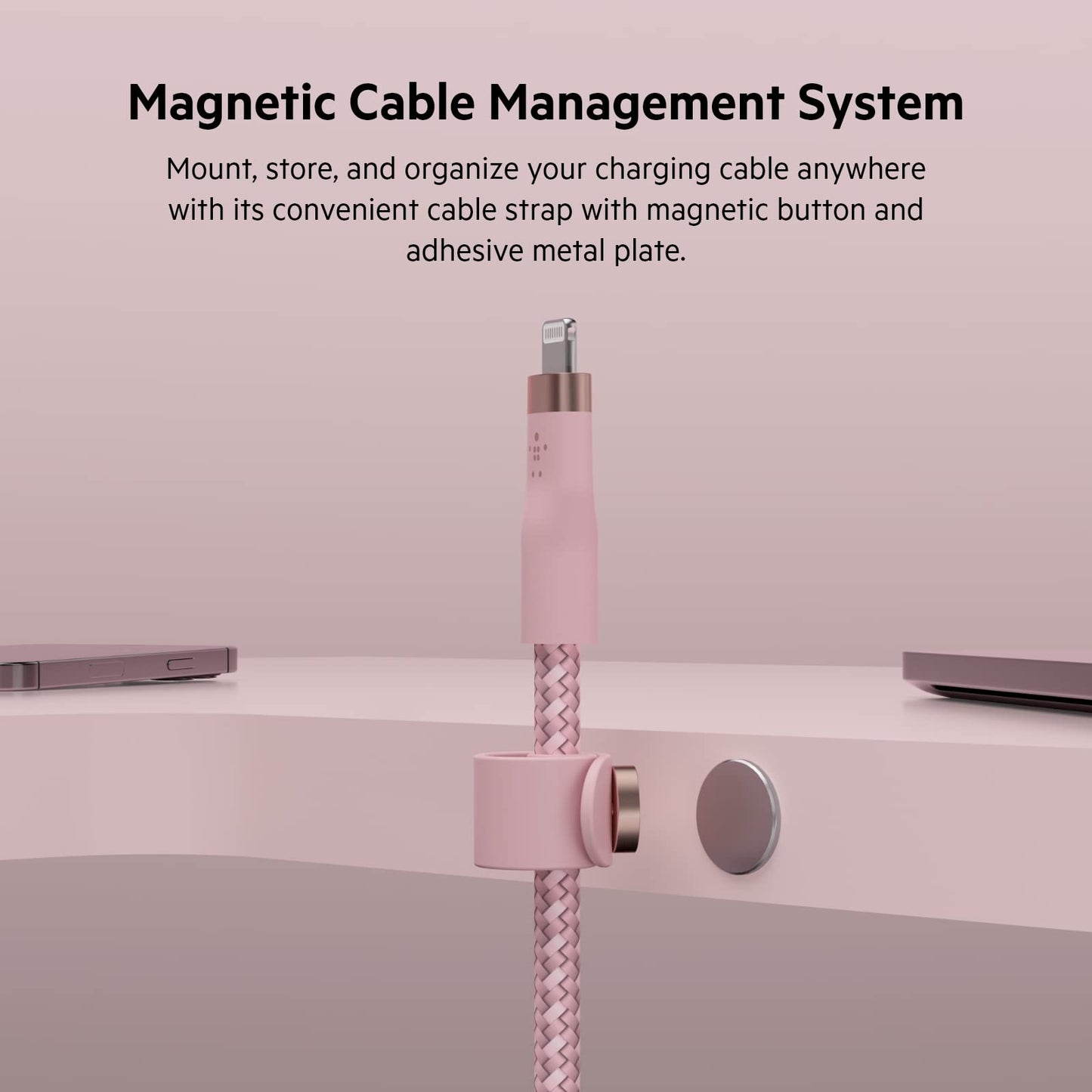 Belkin BoostCharge Pro Flex Braided USB-C to Lightning Cable (2M/6.6ft), MFi Certified 20W Fast Charging PD Power Delivery for iPhone 14, iPhone 13, 12, 11, Pro, Pro Max, Mini, SE, iPad - Pink