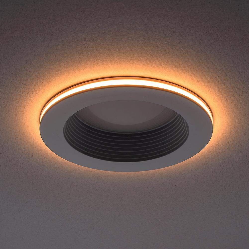 Commercial Electric 6 in. White Integrated LED Recessed Downlight with Nightlight Trim