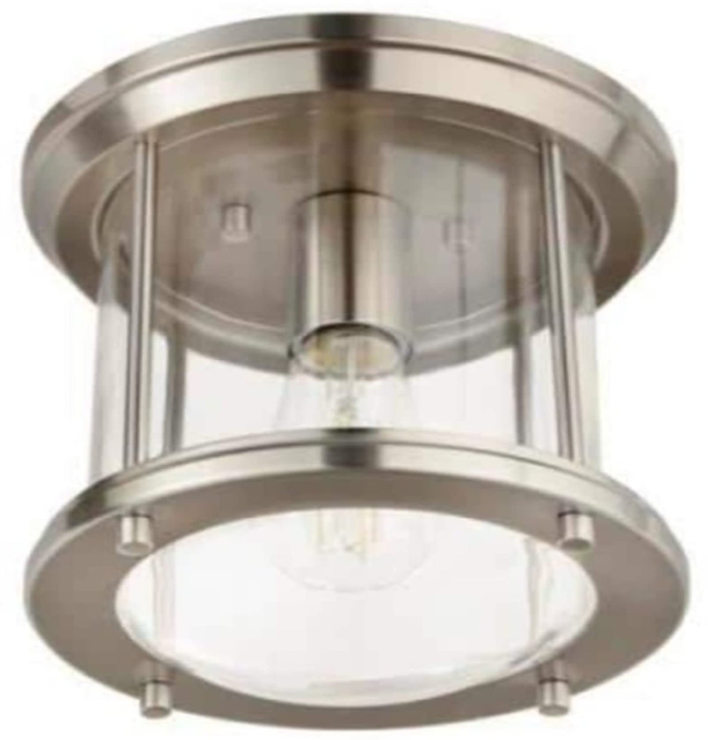 Home Decorators Melrose Park 8 in. 1-Light Brushed Nickel Flush Mount