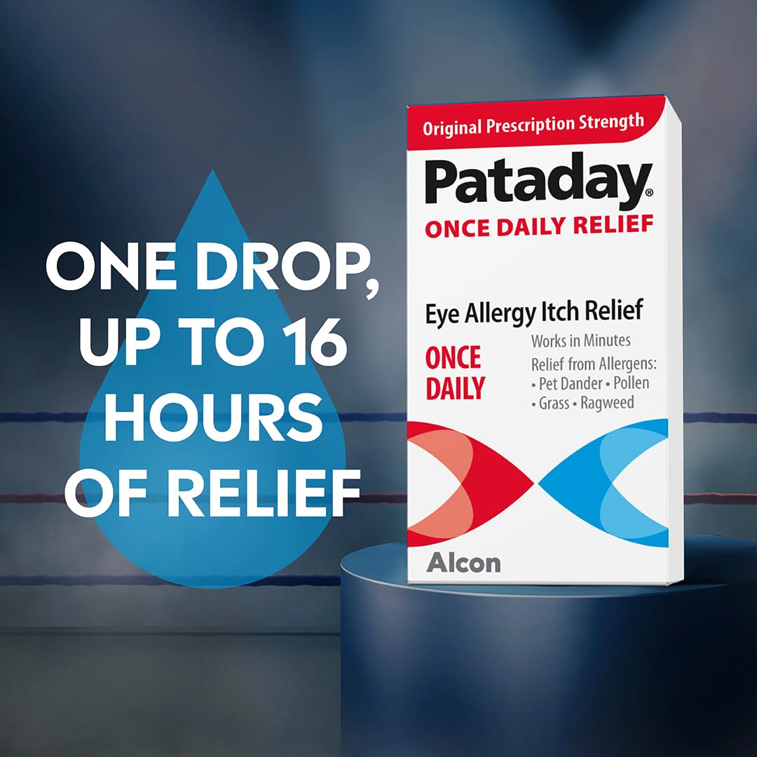 Pataday Once Daily Relief Allergy Eye Drops by Alcon, for Eye Allergy Itch Relief, 2.5 ml (Pack of 2)