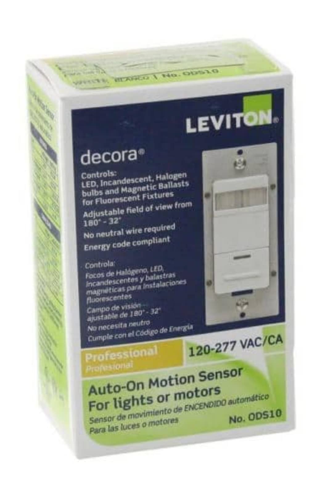 Leviton R52-ODS10-IHW Occupancy Sensor Single Pole 1200 V