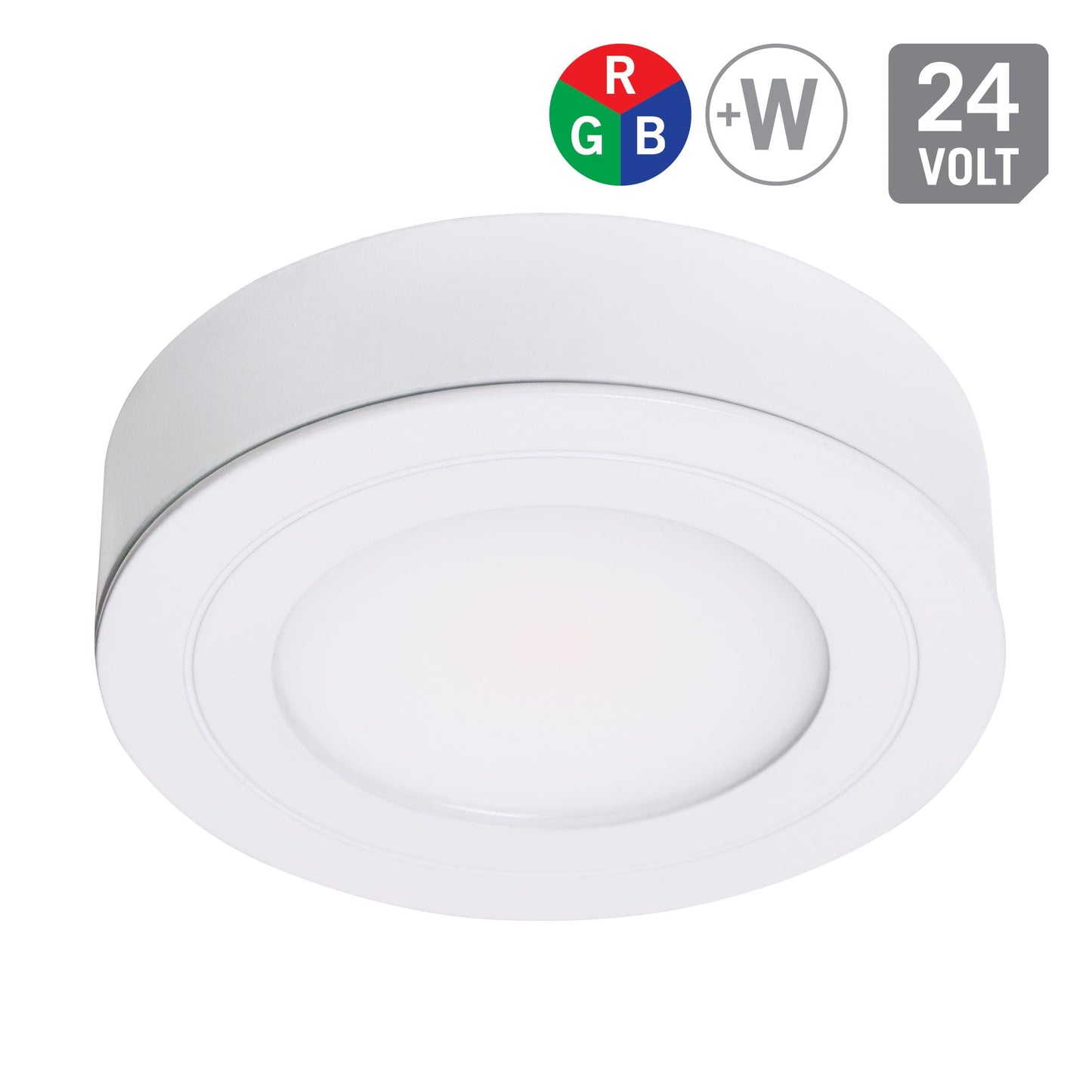 Armacost Lighting PureVue Dimmable LED Undercabinet Puck Light, RGB+W, White 263412