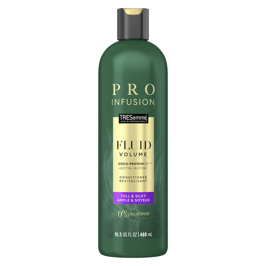 TRESemmé Cruelty-Free Pro Infusion Fluid Volume Conditioner For Full & Silky Hair Infused With Natural Coconut Droplets + Plant-Based Salon Protein + Biotin 16.5oz