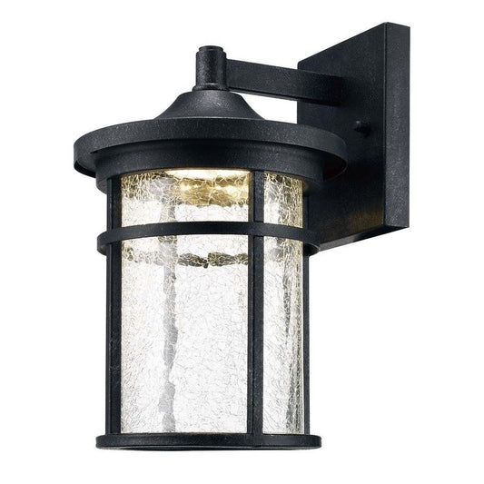 Home Decorators Collection Aged Iron Outdoor LED Wall Lantern with Crackle Glass