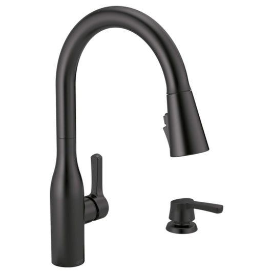 Delta Marca One Handle Black Pulldown Kitchen Faucet - Case of: 1;