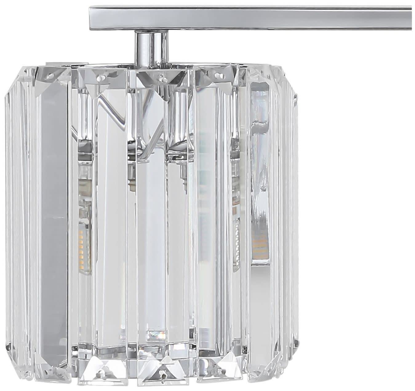 JONATHAN Y JYL3554A Coco Prism Vintage 23" 3-Light Metal/Glass Classic Glam LED Vanity Light Transitional Traditional 2700K LED 2W Bulbs Included Bathroom Hallway Living Room Bedroom Mirror, Chrome