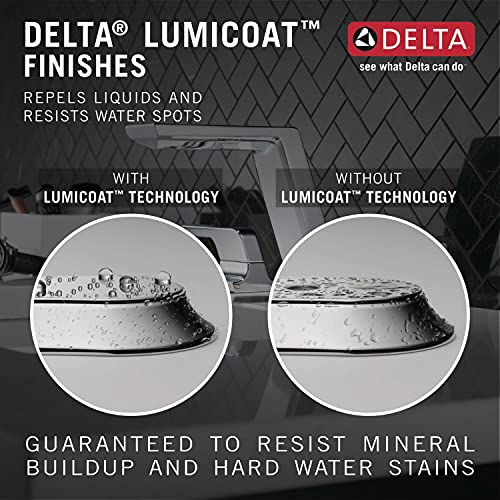 Delta Tetra Single-Handle Single Hole Bathroom Faucet Drain Kit Included in Lumicoat Polished Chrome, Lumicoat Chrome