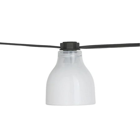 Hampton Bay Outdoor/Indoor 10.6 Ft. Plug-in Type G Bulb String Light with 8 White Glass Shades