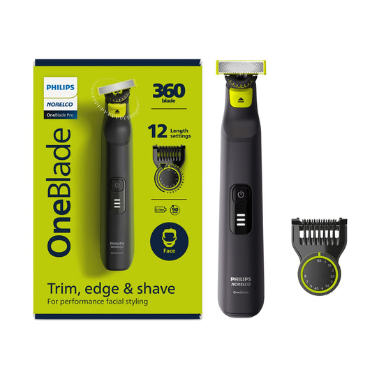 Philips Norelco OneBlade 360 Pro Hybrid Electric Shaver & Trimmer, QP6531/70, Black
