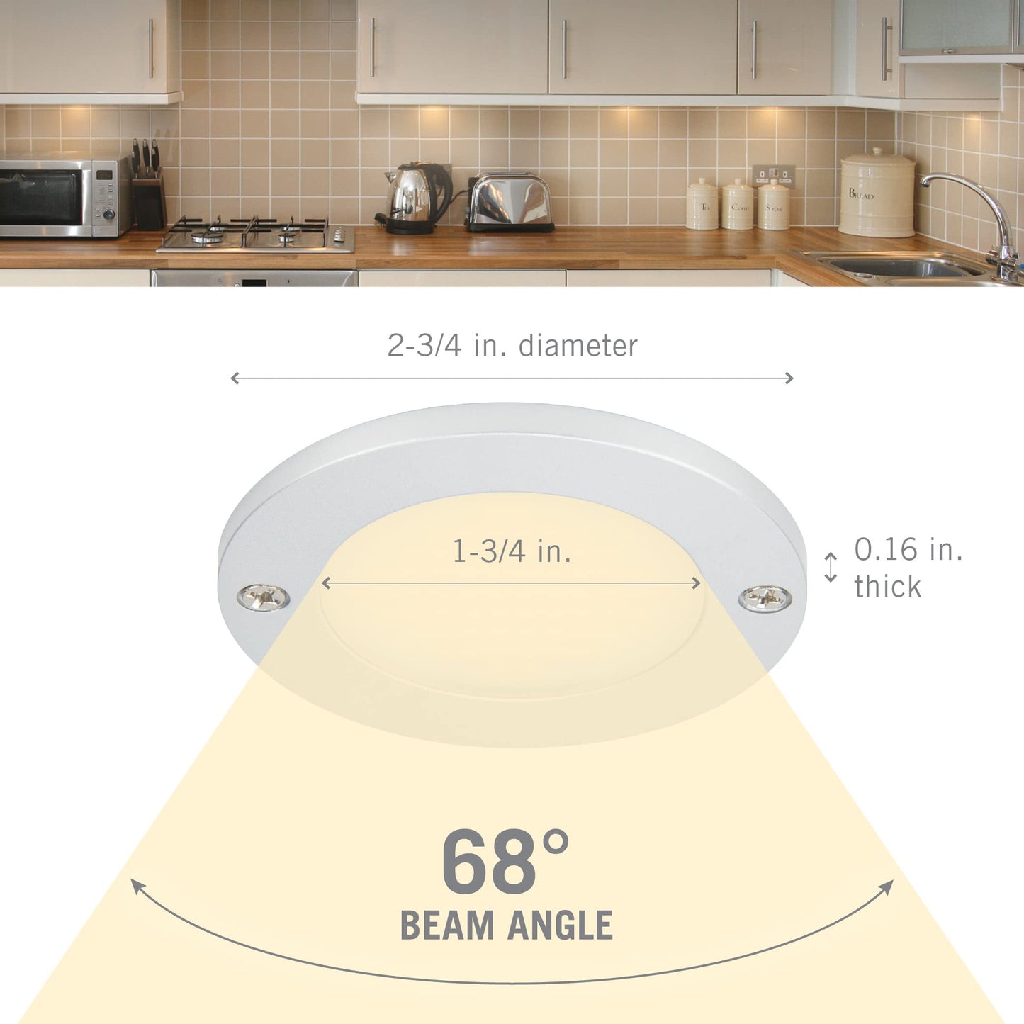 Armacost Lighting Disc Low Profile Under Cabinet LED Puck Light 3000K 222415