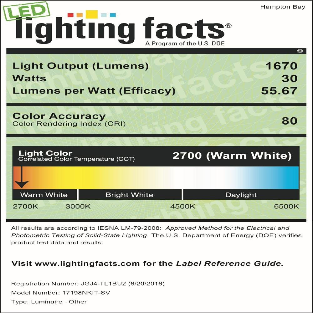Hampton Bay 8 ft. Silver 5-Light Integrated LED Flex Track Lighting Kit