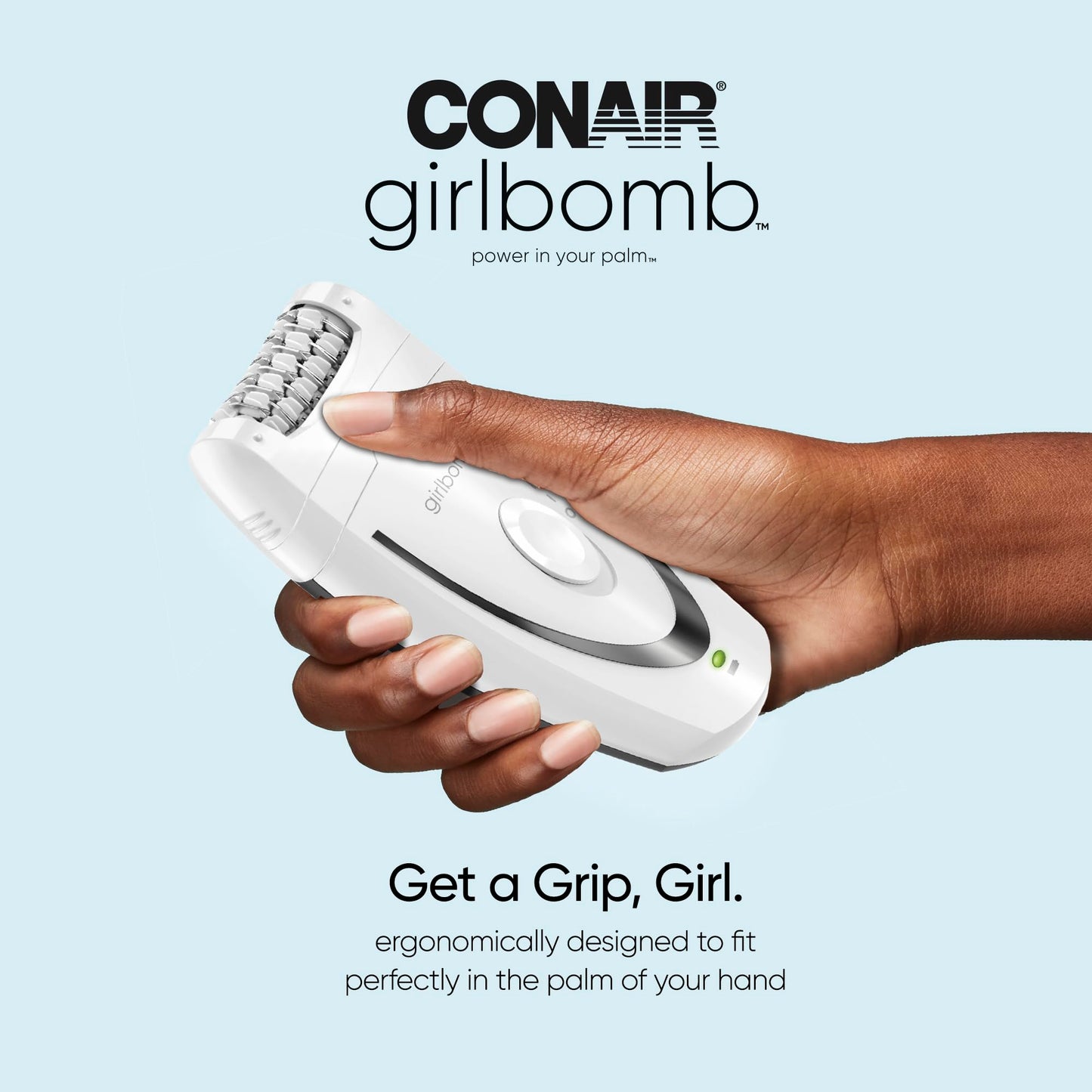 Conair GIRLBOMB Epilator with Ice Roller for Smooth and Soft Skin, Hair Removal Device, Epilator for Women, Women’s Shaver & Trimmer, 3-Piece Kit with Ice Roller Attachment, Cordless/Rechargeable