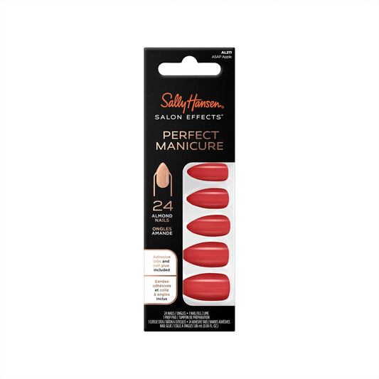 2167 Sally Hansen Salon Effects® Perfect Manicure, Sweet as Candy, Press On Nails, Almond Shaped, Non-Damaging Adhesive Tabs, File, and Alcohol Pad Included