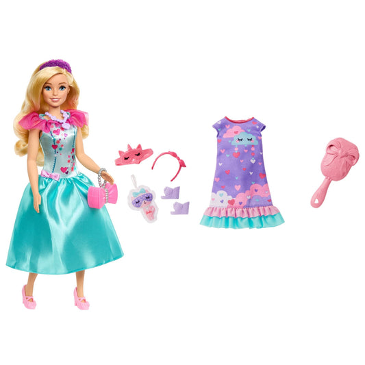 Barbie: My First Preschool Doll, Malibu with 13.5-inch Soft Posable Body, Deluxe Party & Bedtime Clothes & Accessories, Blonde Hair