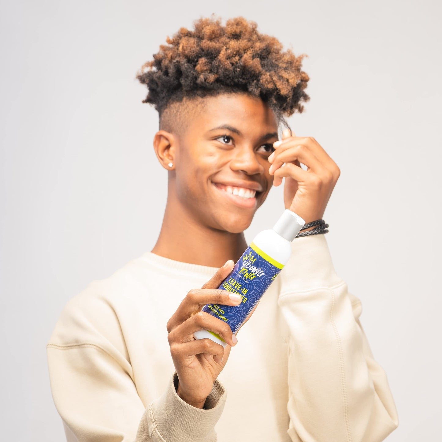 YOUNG KING HAIR CARE Kids Leave-In Conditioner For Boys | Detangle, Hydrate and Soften Natural Curls | Plant-Based and Harm-Free | 8 oz