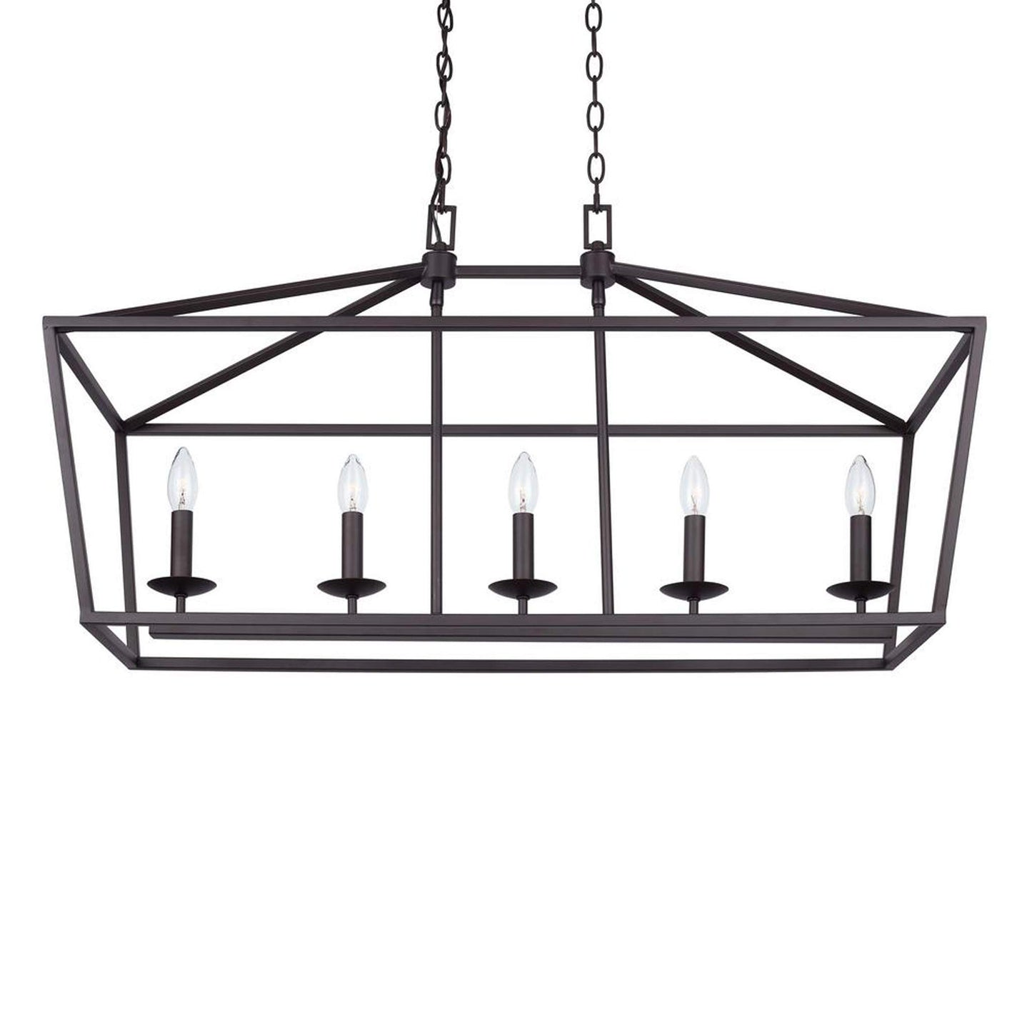 Weyburn 5-Light Bronze Caged Island Chandelier