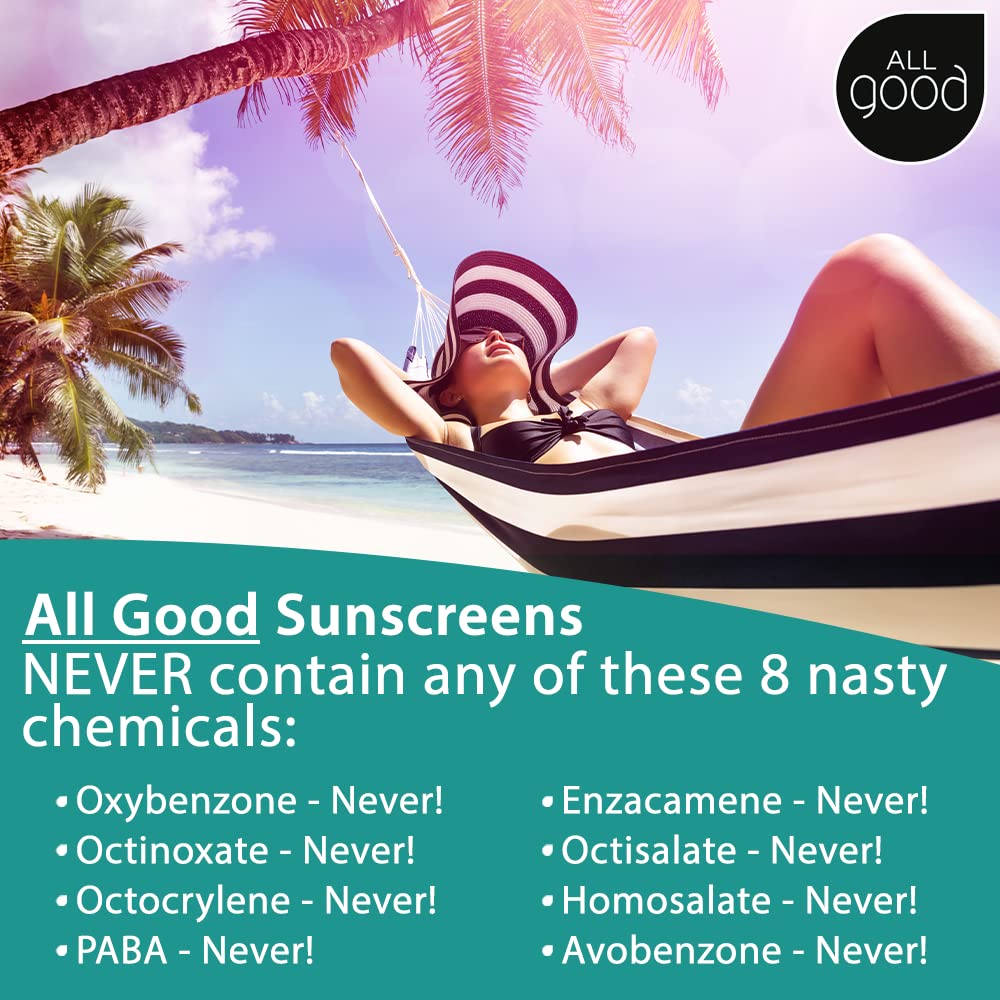 All Good Facial Mineral Sunscreen Lotion SPF 30 | Daily Moisturizer, Nourishing Botanicals, Hyaluronic Acid, Green Tea, Aloe, Calendula, Raspberry Seed Oil | Free From Nasty Chemicals (1.7oz)