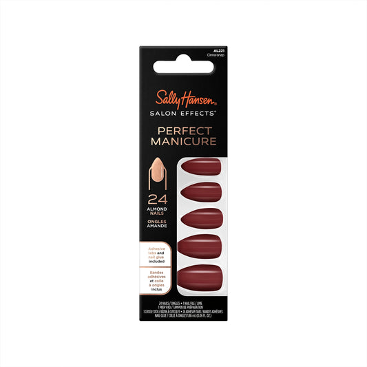 2204 Sally Hansen Salon Effects® Perfect Manicure, Cinna-Snap, Press On Nails, Almond Shaped, Non-Damaging Adhesive Tabs, File, and Alcohol Pad Included