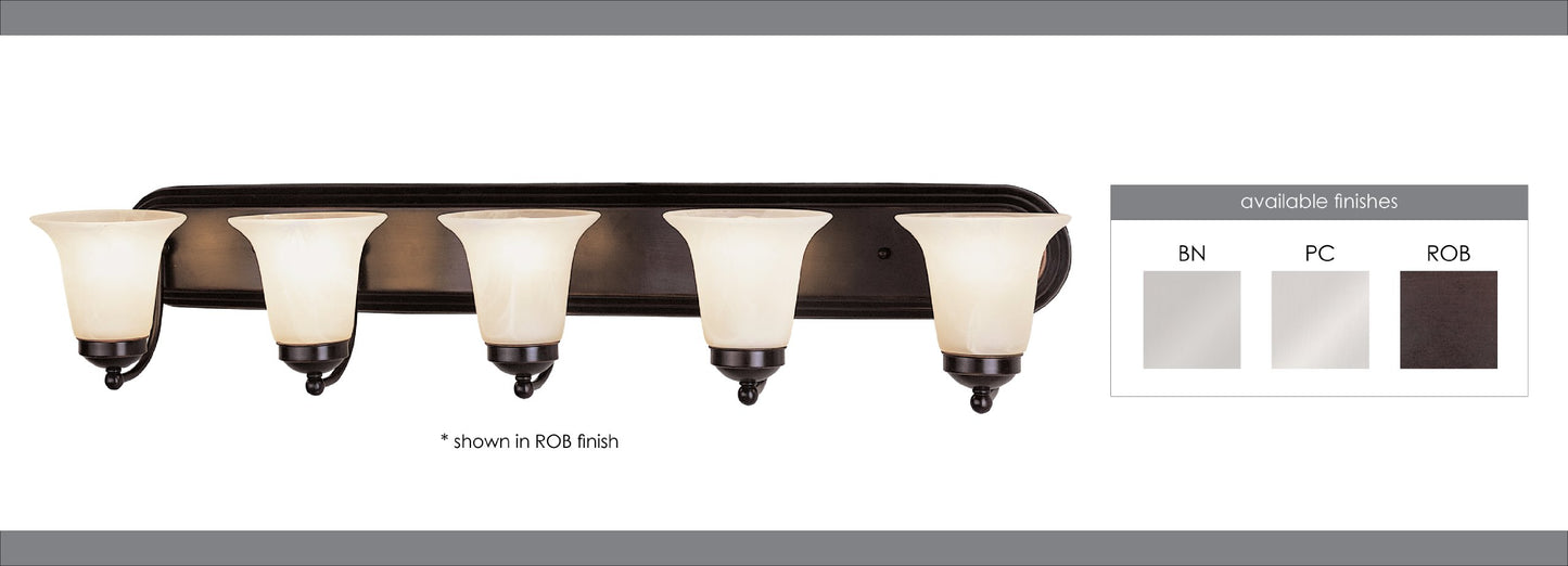 Trans Globe Lighting TG3505 BN Transitional Five Vanity Bar Outdoor-Post-Lights, Pewter, Nickel, Silver