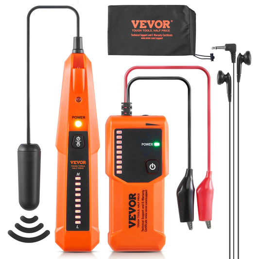 VEVOR Underground Cable Locator, 3 FT Max. Detection Depth, Wire Tracer Break Detector Finder with Earphone, 1000 FT Max.Detection Length Cable Tester for Pet Fence Buried Sprinkler Valve Irrigation