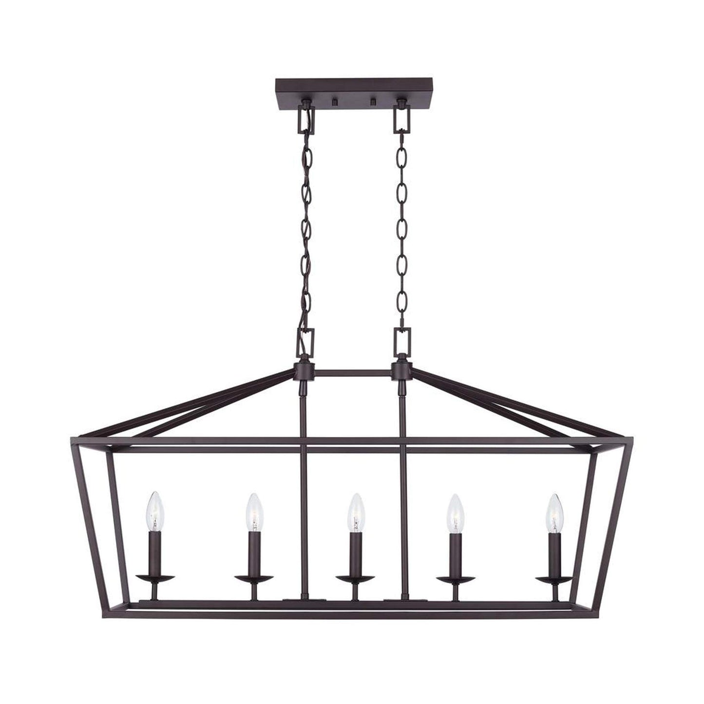 Weyburn 5-Light Bronze Caged Island Chandelier