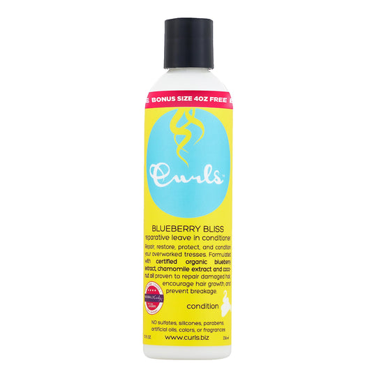 Curls Blueberry Bliss Reparative Leave In Conditioner - Repair Damage and Prevent Breakage - Encourage Hair Growth - For Wavy, Curly, and Coily Hair Types 12 oz