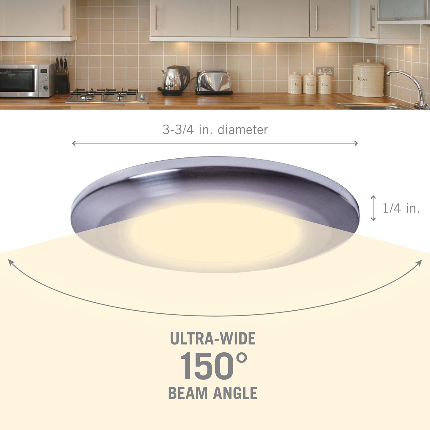 Armacost Lighting Wafer Thin LED Puck Light, Soft White 2700K White Finish 204411