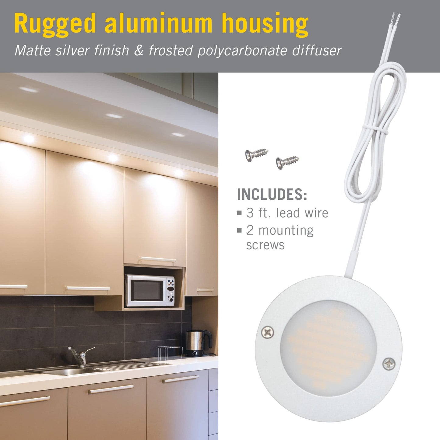 Armacost Lighting Disc Low Profile Under Cabinet LED Puck Light 3000K 222415