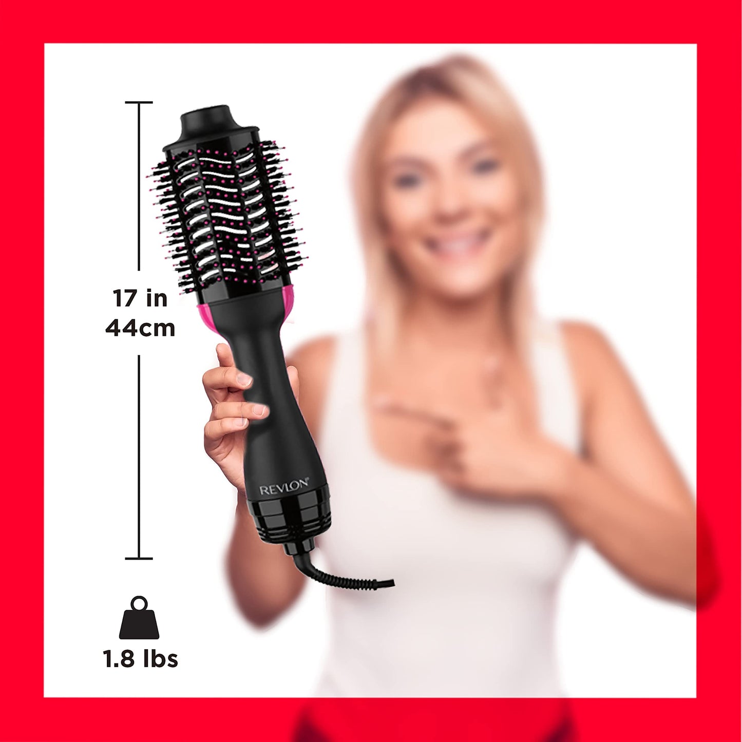 REVLON One-Step Hair Dryer And Volumizer Hot Air Brush, Black, Packaging May Vary, Black Volumizer, 1 Count