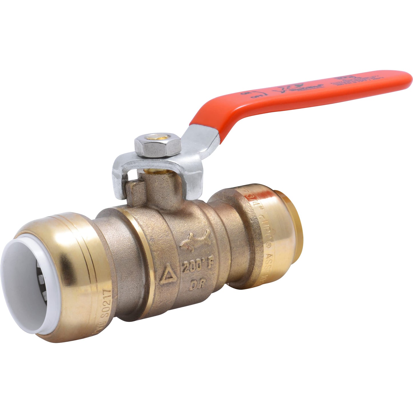 SharkBite 3/4 Inch PVC x 3/4 Inch CTS Ball Valve, Push to Connect Brass Plumbing Fitting, PEX Pipe, Copper, CPVC, PE-RT, HDPE, 25550LF