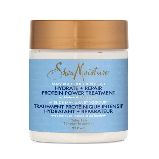 Hydrate + Repair Protein Power Hair Treatment For Dry, Damaged Hair Manuka Honey & Yogurt Sulfate-Free Deep Conditioner 237 Ml