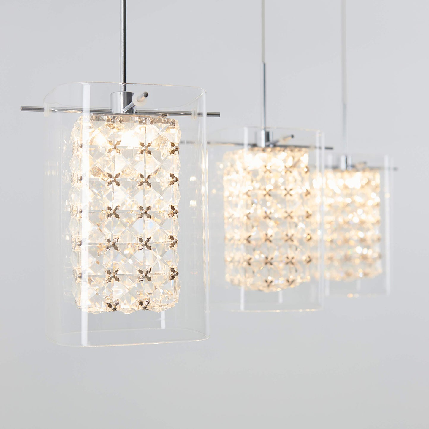 Artika Bubble Cube Pendant, 3-Light, Chrome