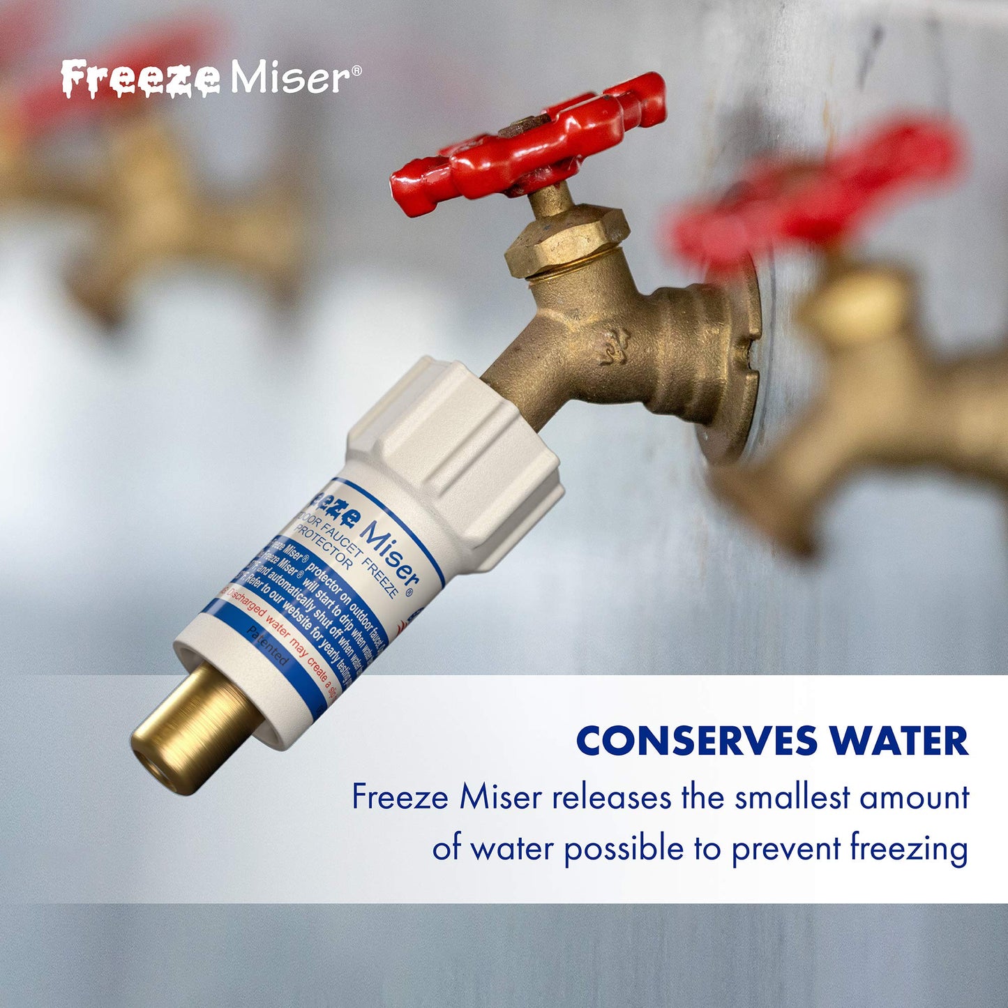 Freeze Miser - Outdoor Faucet Freeze Protection | Durable Replacement for Faucet Covers for Winter - Freeze Proof Outdoor Faucet Protector - Low Maintenance & Easy to Install - Saves Water