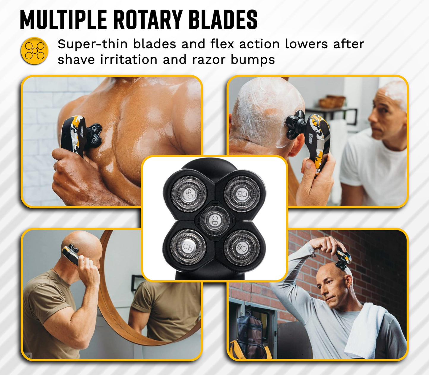 Head Shaver for Bald Men | Water-Resistant, Replaceable Head, Rechargeable, Electric, Cordless, Ergonomic | Bald Buddy