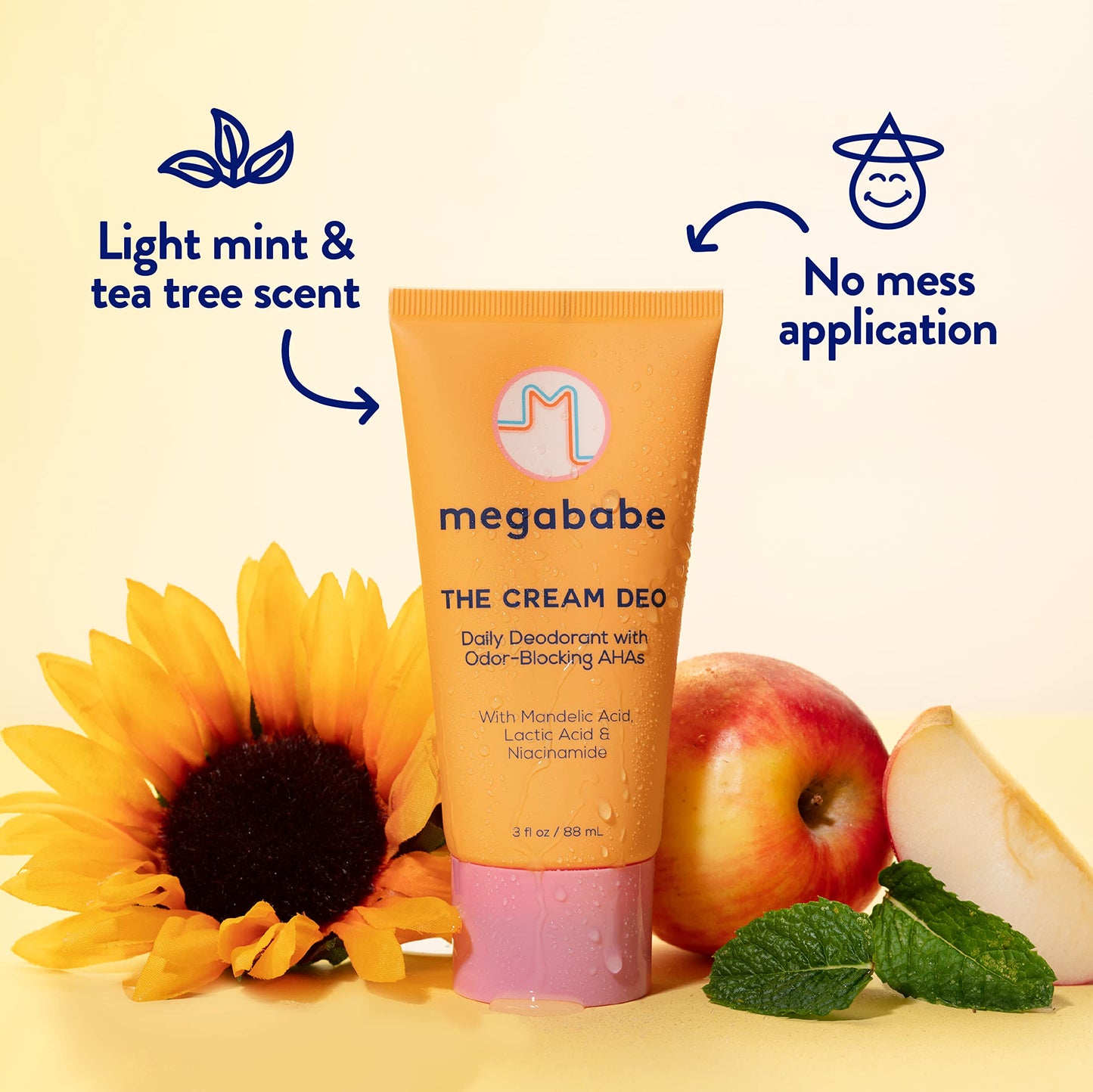 Megababe Daily Deodorant - The Cream Deo with Odor-Blocking AHAs | Aluminum-Free, All Natural | 3 fl oz