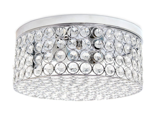 Lalia Home Glam 2 Light 12 Inch Round Flush Mount, Chrome