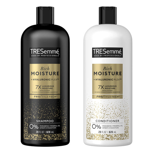 TRESemmé Rich Moisture Shampoo and Conditioner Rich Moisture 2 Count for Dry Hair Formulated With Vitamin E and Biotin 28 oz