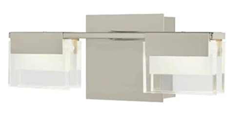 Home Decorators VICINO 2-Light Brushed Nickel Integrated LED Bathroom Vanity Light Bar