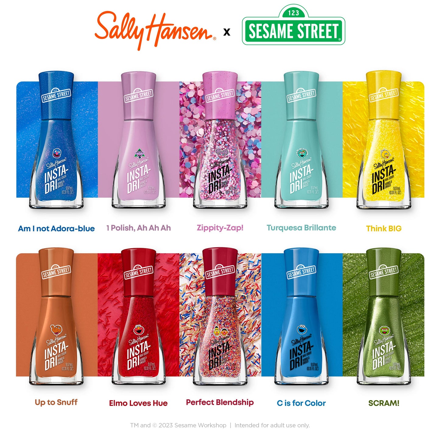 130 Sally Hansen Insta-Dri - Sesame Street Collection - Nail Polish - Elmo Loves Hue - 0.31 fl oz