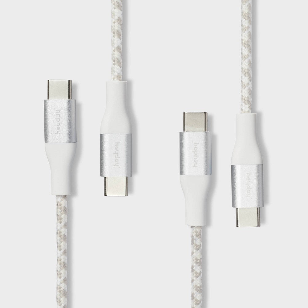 6' USB-C to USB-C Braided Cable 2pk - heyday™ White