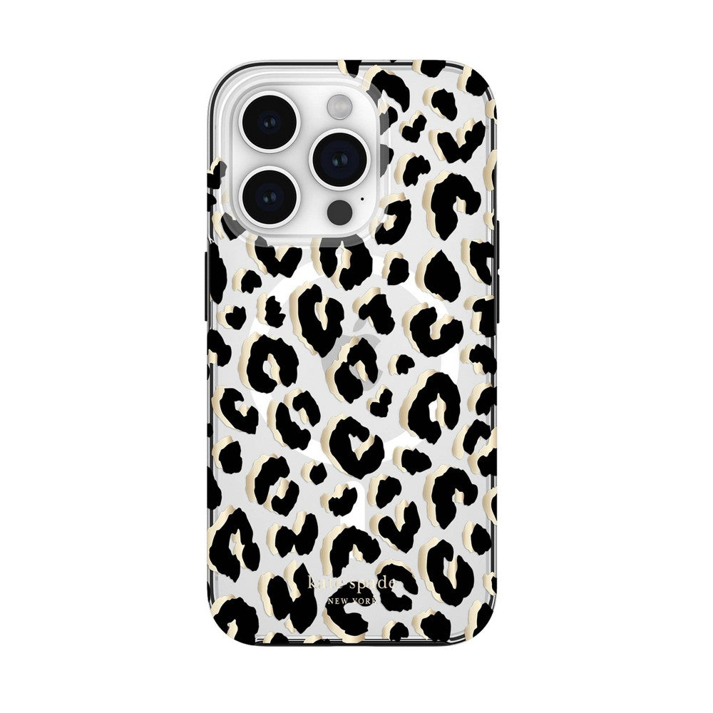 Kate Spade New York Apple iPhone 15 Pro Protective Case with MagSafe - City Leopard