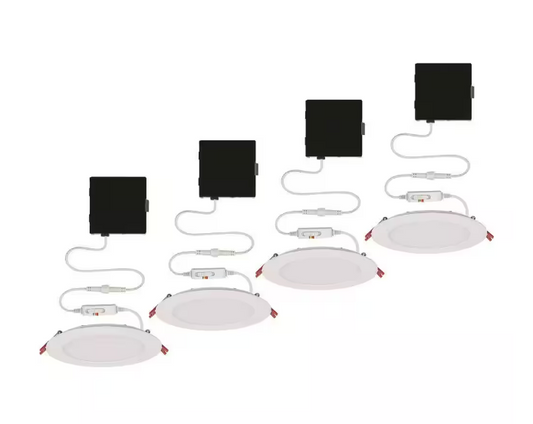 Commercial Electric 4-Pack 6inch Slim LED Color Changing Recessed Light Kit